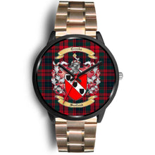 Load image into Gallery viewer, Crook Modern Clans ,Black Leather watch, leather steel watch, tartan watch, tartan watches, clan watch, scotland watch, merry christmas, cyber Monday, halloween, black Friday