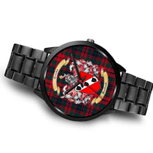 Load image into Gallery viewer, Crook Modern Clans ,Brown Leather watch, leather steel watch, tartan watch, tartan watches, clan watch, scotland watch, merry christmas, cyber Monday, halloween, black Friday
