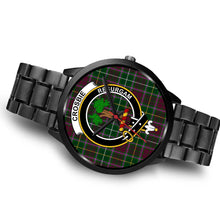 Load image into Gallery viewer, Crosbie Clans ,Brown Leather watch, leather steel watch, tartan watch, tartan watches, clan watch, scotland watch, merry christmas, cyber Monday, halloween, black Friday