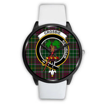 Load image into Gallery viewer, Crosbie Clans ,Silver Metal Mesh watch, leather steel watch, tartan watch, tartan watches, clan watch, scotland watch, merry christmas, cyber Monday, halloween, black Friday