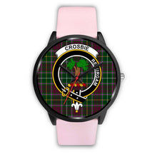 Load image into Gallery viewer, Crosbie Clans ,Silver Metal Link watch, leather steel watch, tartan watch, tartan watches, clan watch, scotland watch, merry christmas, cyber Monday, halloween, black Friday