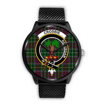 Load image into Gallery viewer, Crosbie Clans ,Rose Gold Metal Mesh watch, leather steel watch, tartan watch, tartan watches, clan watch, scotland watch, merry christmas, cyber Monday, halloween, black Friday