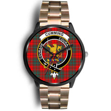 Load image into Gallery viewer, Cumming Modern Clans ,Brown Leather watch, leather steel watch, tartan watch, tartan watches, clan watch, scotland watch, merry christmas, cyber Monday, halloween, black Friday