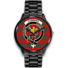 Load image into Gallery viewer, Cumming Modern Clans ,Black Metal Link watch, leather steel watch, tartan watch, tartan watches, clan watch, scotland watch, merry christmas, cyber Monday, halloween, black Friday