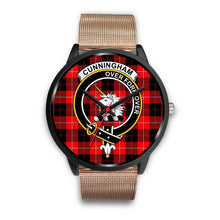 Load image into Gallery viewer, Cunningham Modern Clans ,Brown Leather watch, leather steel watch, tartan watch, tartan watches, clan watch, scotland watch, merry christmas, cyber Monday, halloween, black Friday