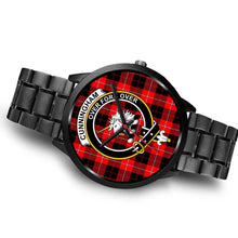 Load image into Gallery viewer, Cunningham Modern Clans ,Brown Leather watch, leather steel watch, tartan watch, tartan watches, clan watch, scotland watch, merry christmas, cyber Monday, halloween, black Friday