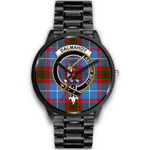 Load image into Gallery viewer, Dalmahoy Clans ,Black Metal Link watch, leather steel watch, tartan watch, tartan watches, clan watch, scotland watch, merry christmas, cyber Monday, halloween, black Friday