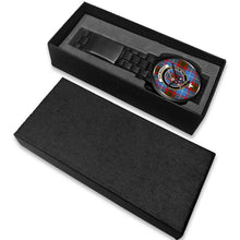 Load image into Gallery viewer, Dalmahoy Clans ,White Leather watch, leather steel watch, tartan watch, tartan watches, clan watch, scotland watch, merry christmas, cyber Monday, halloween, black Friday