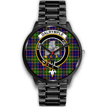 Load image into Gallery viewer, Dalrymple Clans ,Black Metal Link watch, leather steel watch, tartan watch, tartan watches, clan watch, scotland watch, merry christmas, cyber Monday, halloween, black Friday