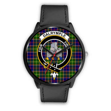 Load image into Gallery viewer, Dalrymple Clans ,Black Metal Mesh watch, leather steel watch, tartan watch, tartan watches, clan watch, scotland watch, merry christmas, cyber Monday, halloween, black Friday