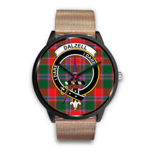 Load image into Gallery viewer, Dalziel Modern Clans ,Brown Leather watch, leather steel watch, tartan watch, tartan watches, clan watch, scotland watch, merry christmas, cyber Monday, halloween, black Friday
