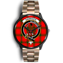 Load image into Gallery viewer, Darroch Clans ,Black Leather watch, leather steel watch, tartan watch, tartan watches, clan watch, scotland watch, merry christmas, cyber Monday, halloween, black Friday