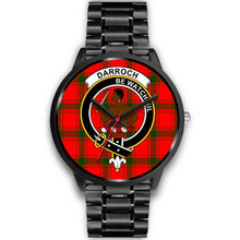 Load image into Gallery viewer, Darroch Clans ,Black Metal Link watch, leather steel watch, tartan watch, tartan watches, clan watch, scotland watch, merry christmas, cyber Monday, halloween, black Friday