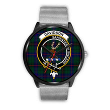 Load image into Gallery viewer, Davidson Modern Clans ,Rose Gold Metal Link watch, leather steel watch, tartan watch, tartan watches, clan watch, scotland watch, merry christmas, cyber Monday, halloween, black Friday