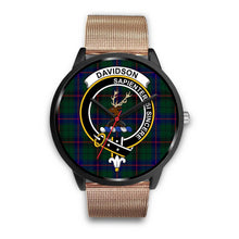 Load image into Gallery viewer, Davidson Modern Clans ,Brown Leather watch, leather steel watch, tartan watch, tartan watches, clan watch, scotland watch, merry christmas, cyber Monday, halloween, black Friday