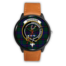 Load image into Gallery viewer, Davidson Modern Clans ,Pink Leather watch, leather steel watch, tartan watch, tartan watches, clan watch, scotland watch, merry christmas, cyber Monday, halloween, black Friday