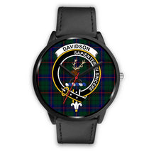 Load image into Gallery viewer, Davidson Modern Clans ,Black Metal Mesh watch, leather steel watch, tartan watch, tartan watches, clan watch, scotland watch, merry christmas, cyber Monday, halloween, black Friday