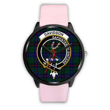 Load image into Gallery viewer, Davidson Modern Clans ,Silver Metal Link watch, leather steel watch, tartan watch, tartan watches, clan watch, scotland watch, merry christmas, cyber Monday, halloween, black Friday