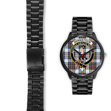 Load image into Gallery viewer, Dennistoun Clans ,Black Leather watch, leather steel watch, tartan watch, tartan watches, clan watch, scotland watch, merry christmas, cyber Monday, halloween, black Friday