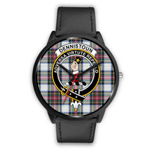 Load image into Gallery viewer, Dennistoun Clans ,Black Metal Mesh watch, leather steel watch, tartan watch, tartan watches, clan watch, scotland watch, merry christmas, cyber Monday, halloween, black Friday