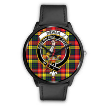Load image into Gallery viewer, Dewar Clans ,Black Metal Mesh watch, leather steel watch, tartan watch, tartan watches, clan watch, scotland watch, merry christmas, cyber Monday, halloween, black Friday