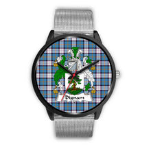Load image into Gallery viewer, Dignan Clans ,Rose Gold Metal Link watch, leather steel watch, tartan watch, tartan watches, clan watch, scotland watch, merry christmas, cyber Monday, halloween, black Friday