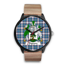 Load image into Gallery viewer, Dignan Clans ,Brown Leather watch, leather steel watch, tartan watch, tartan watches, clan watch, scotland watch, merry christmas, cyber Monday, halloween, black Friday