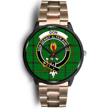 Load image into Gallery viewer, Don (Tribe-of-Mar) Clans ,Black Leather watch, leather steel watch, tartan watch, tartan watches, clan watch, scotland watch, merry christmas, cyber Monday, halloween, black Friday