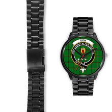 Load image into Gallery viewer, Don (Tribe-of-Mar) Clans ,Black Leather watch, leather steel watch, tartan watch, tartan watches, clan watch, scotland watch, merry christmas, cyber Monday, halloween, black Friday