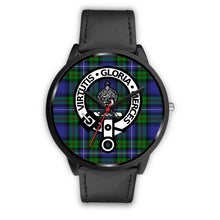 Load image into Gallery viewer, Donnachaidh Clans ,Black Metal Mesh watch, leather steel watch, tartan watch, tartan watches, clan watch, scotland watch, merry christmas, cyber Monday, halloween, black Friday