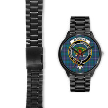 Load image into Gallery viewer, Douglas Modern Clans ,Black Leather watch, leather steel watch, tartan watch, tartan watches, clan watch, scotland watch, merry christmas, cyber Monday, halloween, black Friday