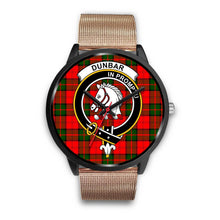 Load image into Gallery viewer, Dunbar Modern Clans ,Brown Leather watch, leather steel watch, tartan watch, tartan watches, clan watch, scotland watch, merry christmas, cyber Monday, halloween, black Friday