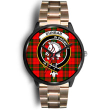 Load image into Gallery viewer, Dunbar Modern Clans ,Black Leather watch, leather steel watch, tartan watch, tartan watches, clan watch, scotland watch, merry christmas, cyber Monday, halloween, black Friday