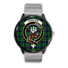 Load image into Gallery viewer, Duncan Clans ,Rose Gold Metal Link watch, leather steel watch, tartan watch, tartan watches, clan watch, scotland watch, merry christmas, cyber Monday, halloween, black Friday
