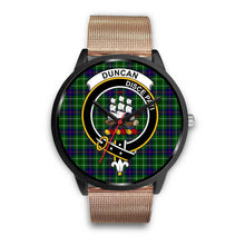 Load image into Gallery viewer, Duncan Clans ,Brown Leather watch, leather steel watch, tartan watch, tartan watches, clan watch, scotland watch, merry christmas, cyber Monday, halloween, black Friday