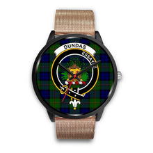 Load image into Gallery viewer, Dundas Modern Clans ,Brown Leather watch, leather steel watch, tartan watch, tartan watches, clan watch, scotland watch, merry christmas, cyber Monday, halloween, black Friday