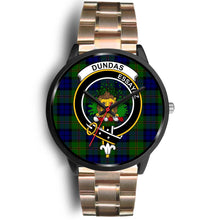 Load image into Gallery viewer, Dundas Modern Clans ,Black Leather watch, leather steel watch, tartan watch, tartan watches, clan watch, scotland watch, merry christmas, cyber Monday, halloween, black Friday