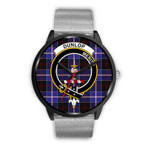 Load image into Gallery viewer, Dunlop Modern Clans ,Rose Gold Metal Link watch, leather steel watch, tartan watch, tartan watches, clan watch, scotland watch, merry christmas, cyber Monday, halloween, black Friday