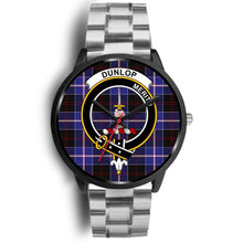 Load image into Gallery viewer, Dunlop Modern Clans ,Black Metal Link watch, leather steel watch, tartan watch, tartan watches, clan watch, scotland watch, merry christmas, cyber Monday, halloween, black Friday