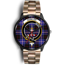 Load image into Gallery viewer, Dunlop Modern Clans ,Black Leather watch, leather steel watch, tartan watch, tartan watches, clan watch, scotland watch, merry christmas, cyber Monday, halloween, black Friday