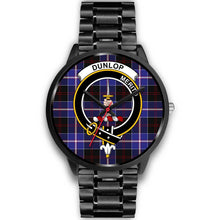 Load image into Gallery viewer, Dunlop Modern Clans ,Black Metal Link watch, leather steel watch, tartan watch, tartan watches, clan watch, scotland watch, merry christmas, cyber Monday, halloween, black Friday