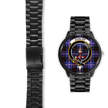 Load image into Gallery viewer, Dunlop Modern Clans ,Black Leather watch, leather steel watch, tartan watch, tartan watches, clan watch, scotland watch, merry christmas, cyber Monday, halloween, black Friday