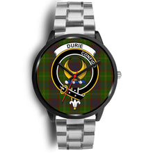 Load image into Gallery viewer, Durie Clans ,Black Metal Link watch, leather steel watch, tartan watch, tartan watches, clan watch, scotland watch, merry christmas, cyber Monday, halloween, black Friday