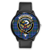 Load image into Gallery viewer, Edmonstone Clans ,Black Metal Mesh watch, leather steel watch, tartan watch, tartan watches, clan watch, scotland watch, merry christmas, cyber Monday, halloween, black Friday