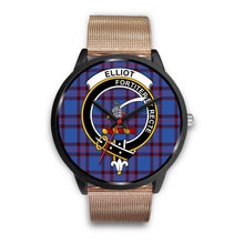 Load image into Gallery viewer, Elliot Modern Clans ,Brown Leather watch, leather steel watch, tartan watch, tartan watches, clan watch, scotland watch, merry christmas, cyber Monday, halloween, black Friday