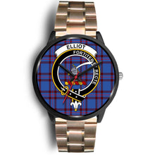 Load image into Gallery viewer, Elliot Modern Clans ,Black Leather watch, leather steel watch, tartan watch, tartan watches, clan watch, scotland watch, merry christmas, cyber Monday, halloween, black Friday
