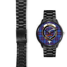 Load image into Gallery viewer, Elliot Modern Clans ,Black Leather watch, leather steel watch, tartan watch, tartan watches, clan watch, scotland watch, merry christmas, cyber Monday, halloween, black Friday