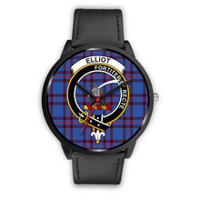 Load image into Gallery viewer, Elliot Modern Clans ,Black Metal Mesh watch, leather steel watch, tartan watch, tartan watches, clan watch, scotland watch, merry christmas, cyber Monday, halloween, black Friday