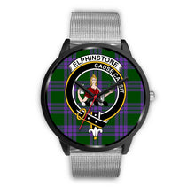 Load image into Gallery viewer, Elphinstone Clans ,Rose Gold Metal Link watch, leather steel watch, tartan watch, tartan watches, clan watch, scotland watch, merry christmas, cyber Monday, halloween, black Friday