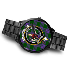 Load image into Gallery viewer, Elphinstone Clans ,Brown Leather watch, leather steel watch, tartan watch, tartan watches, clan watch, scotland watch, merry christmas, cyber Monday, halloween, black Friday